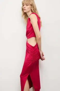 Answear.LAB rochie culoarea rosu, midi, mulata imagine