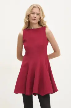 Answear Lab rochie culoarea rosu, mini, evazati imagine