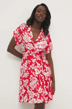 Answear Lab rochie culoarea rosu, mini, evazati imagine