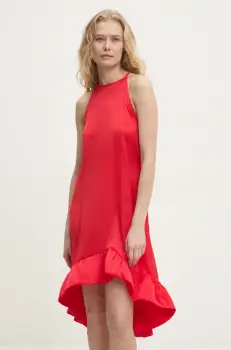 Answear Lab rochie culoarea rosu, mini, evazati imagine