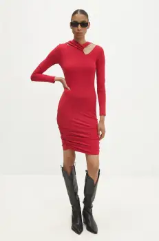 Answear Lab rochie culoarea rosu, mini, mulata imagine