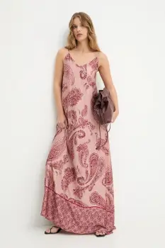 Answear.LAB rochie culoarea roz, maxi, drept imagine