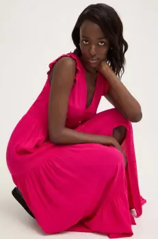 Answear Lab rochie culoarea roz, maxi, evazati imagine