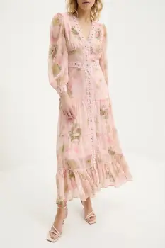 Answear Lab rochie culoarea roz, maxi, evazati imagine