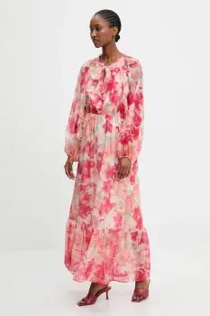 Answear.LAB rochie culoarea roz, maxi, evazati imagine