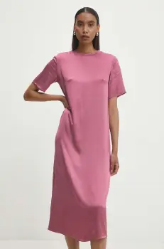 Answear Lab rochie culoarea roz, midi, drept imagine