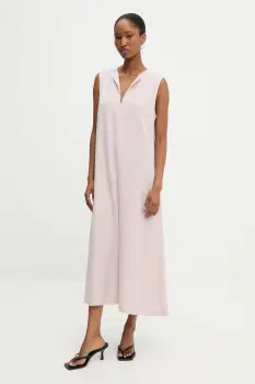 Answear Lab rochie culoarea roz, midi, evazata imagine