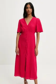 Answear Lab rochie culoarea roz, midi, evazati imagine