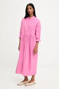 Answear.LAB rochie culoarea roz, midi, evazati imagine