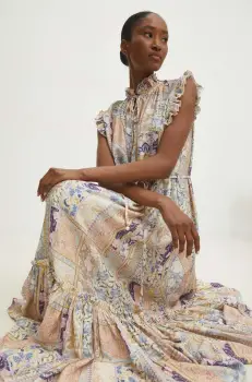 Answear Lab rochie culoarea roz, midi, oversize imagine