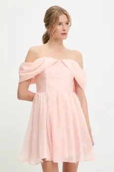 Answear Lab rochie culoarea roz, mini, evazati imagine