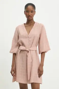 Answear Lab rochie culoarea roz, mini, evazati imagine