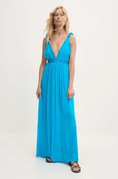 Answear Lab rochie culoarea turcoaz, maxi, evazati imagine
