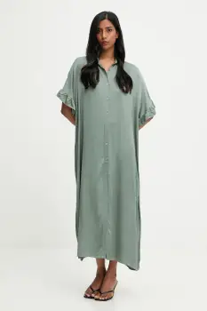 Answear.LAB rochie culoarea verde, maxi, drept imagine
