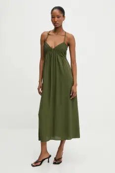 Answear Lab rochie culoarea verde, maxi, evazata imagine