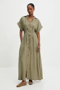 Answear Lab rochie culoarea verde, maxi, evazata imagine