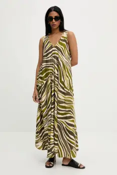 Answear Lab rochie culoarea verde, maxi, evazati imagine