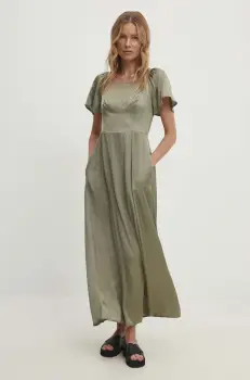 Answear Lab rochie culoarea verde, maxi, evazati imagine