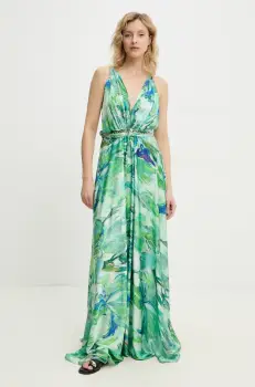 Answear Lab rochie culoarea verde, maxi, evazati imagine
