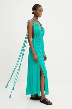 Answear.LAB rochie culoarea verde, maxi, evazati imagine
