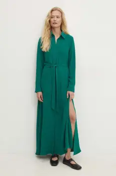 Answear Lab rochie culoarea verde, maxi, evazati imagine