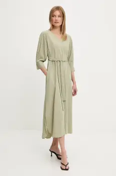 Answear Lab rochie culoarea verde, maxi, evazati imagine