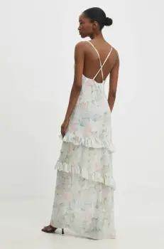 Answear Lab rochie culoarea verde, maxi, evazati imagine