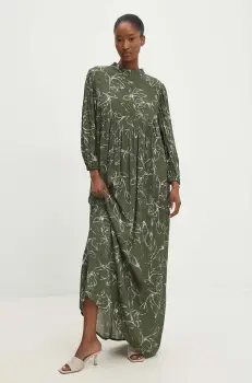 Answear Lab rochie culoarea verde, maxi, evazati imagine