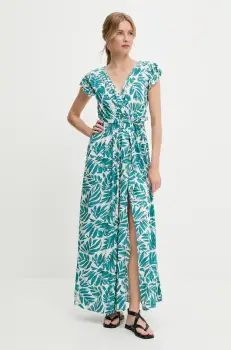 Answear Lab rochie culoarea verde, maxi, evazati imagine