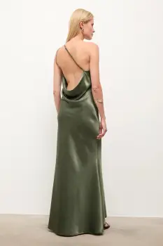 Answear.LAB rochie culoarea verde, maxi, evazati imagine