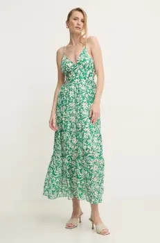 Answear Lab rochie culoarea verde, maxi, evazati imagine