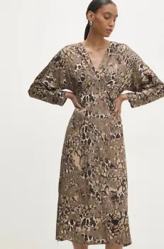 Answear Lab rochie culoarea verde, midi, drept imagine