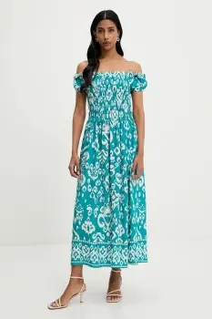 Answear Lab rochie culoarea verde, midi, evazati imagine