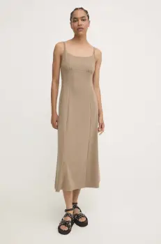 Answear Lab rochie culoarea verde, midi, evazati imagine