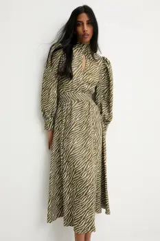 Answear.LAB rochie culoarea verde, midi, evazati imagine