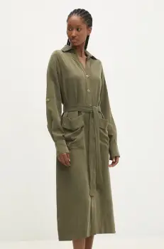 Answear Lab rochie culoarea verde, midi, evazati imagine