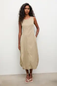 Answear.LAB rochie culoarea verde, midi, evazati imagine