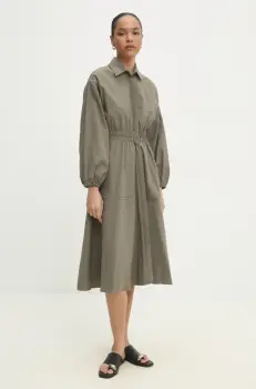 Answear Lab rochie culoarea verde, midi, evazati imagine