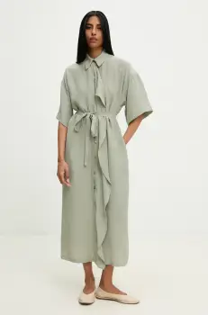 Answear Lab rochie culoarea verde, midi, evazati imagine