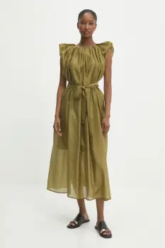 Answear Lab rochie culoarea verde, midi, evazati imagine