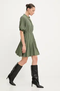 Answear.LAB rochie culoarea verde, mini, evazati imagine