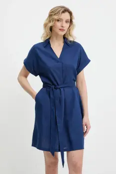 Answear Lab rochie de casmir culoarea albastru marin, mini, evazati imagine