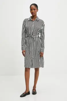 Answear Lab rochie din amestec de matase culoarea negru, mini, dreapta imagine