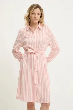 Answear Lab rochie din amestec de matase culoarea roz, mini, dreapta imagine