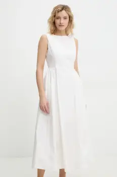 Answear Lab rochie din bumbac culoarea alb, maxi, evazati imagine