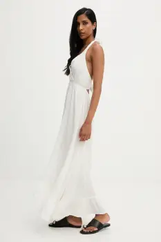 Answear.LAB rochie din bumbac culoarea alb, maxi, evazati imagine