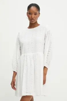 Answear Lab rochie din bumbac culoarea alb, mini, evazata imagine