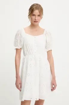 Answear Lab rochie din bumbac culoarea alb, mini, evazati imagine