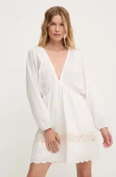 Answear Lab rochie din bumbac culoarea alb, mini, evazati imagine