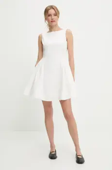 Answear Lab rochie din bumbac culoarea alb, mini, evazati imagine